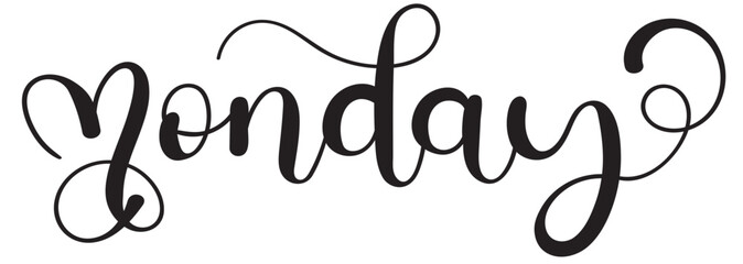 Happy MONDAY. Monday days of the week with ornaments. Illustration (Monday)