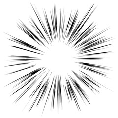 モノクロの爆発を表すエフェクト　漫画の効果線の背景素材　正方形