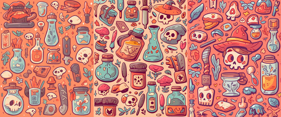 Cute and spooky pattern for halloween party.  