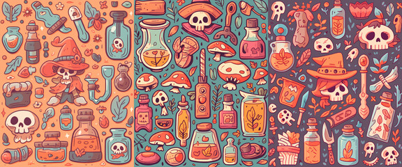 Cute and spooky pattern for halloween party.  