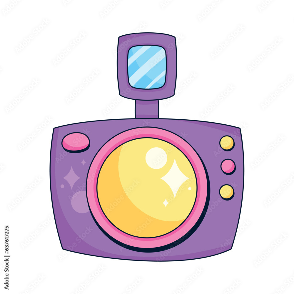 Sticker purple camera design