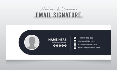 modern and creative Minimalist email signature template design or email footer