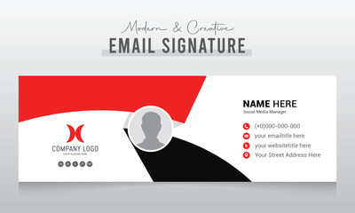 modern and creative Minimalist email signature template design or email footer