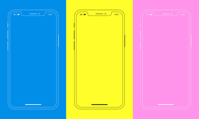 Vector de celular. Movil vectorial. Fondo de pantalla. Interfaz de celular.