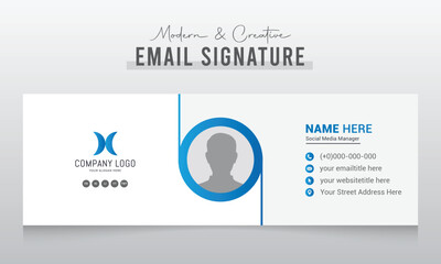 modern and creative Minimalist email signature template design or email footer