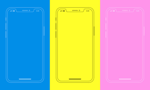 Vector de celular. Movil vectorial. Fondo de pantalla. Interfaz de celular.