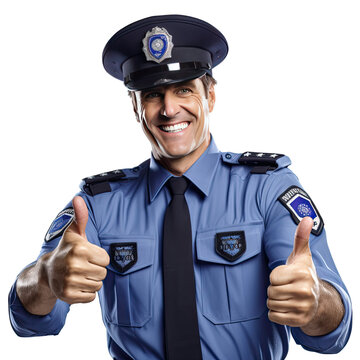 Australian polic officer isolated on white background