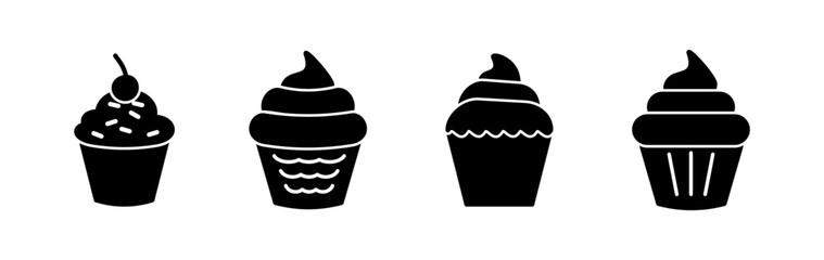 Cup cake icon vector. cake icon. bakery. muffin