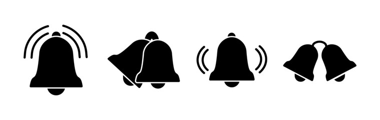 Fototapeta premium Bell Icon vector in trendy flat style isolated. Notification symbol web site design
