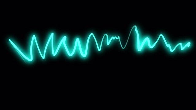 Blue energy pulses on a black screen. Stock video with current effect in 4K with alpha channel.