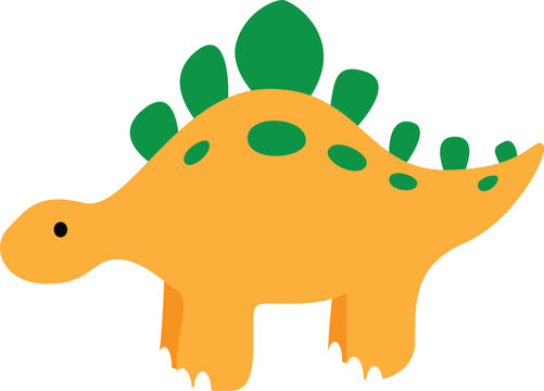 Stegosaurus dinosaur cartoon. Steggy children's dinosaur illustration.