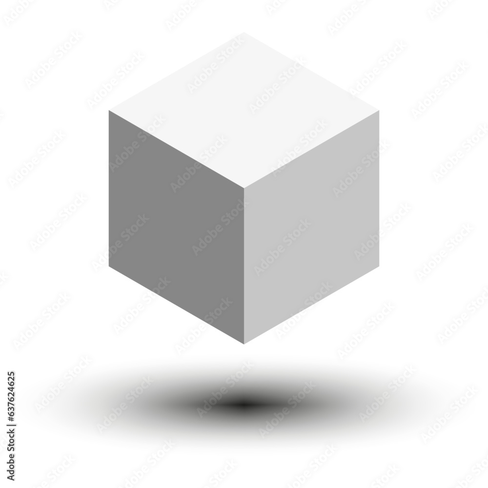 Poster cube icon with perspective. 3d model of a cube. vector illustration. eps 10.