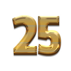 Number 25 gold luxury, use birthday,age,anniversary