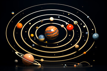 Solar system orbit, Art Deco
