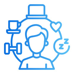 Obraz premium daily routine gradient icon