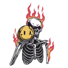 Skull Playing Victim Premium Illustration