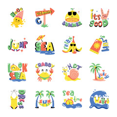 Pack of Summer Vibes Flat Stickers 

