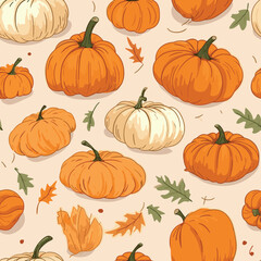 Seamless Colorful Pumpkin Pattern. Seamless pattern of Pumpkin in colorful style. Add color to your digital project with our pattern!