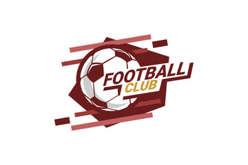 Soccer Logo or football club sign Badge. Football logo with shield background vector design. Vector illustration. 