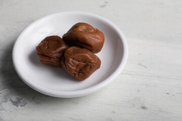 Umeboshi salty dried plums japanese food