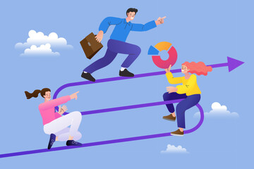 business people jumping