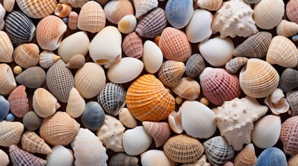 Summer background with seashells texture