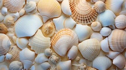 Summer background with seashells texture