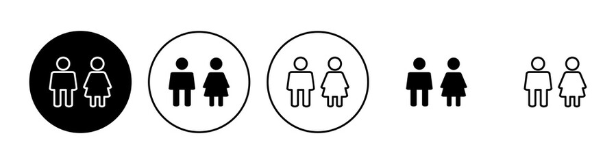 Man and woman icon set. male and female symbol