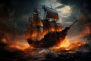 ship  in the storm