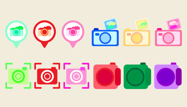 Collection Camera icon.Set of Camera for design work