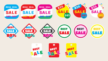 Collection icon Sale banner design,Shopping deal offer discount,Big sale. set of Shopping deal.