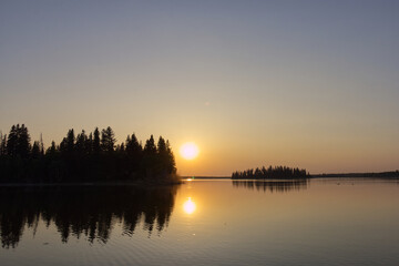 A Colourful Sunset at Astotin Lake