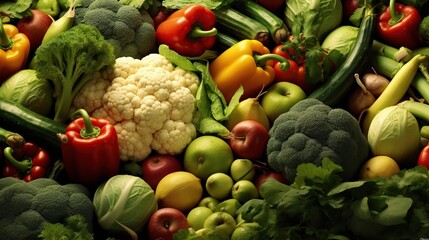 Composition with variety of fresh organic vegetables on black background. Balanced diet