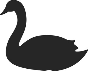 白鳥のシルエットのイラスト