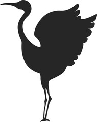 鶴のシルエットのイラスト