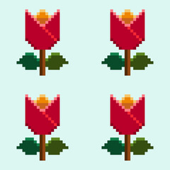 pixel flowers icons