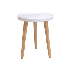 Living room table isolated on white background. Interior design Inspiration. Furniture modern inspiration. Home living. Wooden Wardrobe inspiration. Scandinavian Interior.