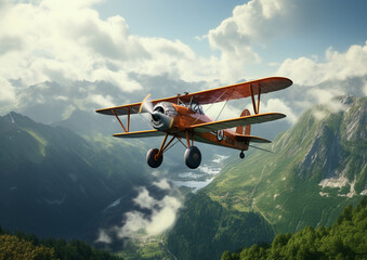 Fototapeta na wymiar airplane in the sky beautiful landscape