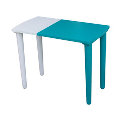 White blue wooden living room table isolated on white background. Interior design Inspiration. Furniture modern inspiration. Home living. Wooden Wardrobe inspiration. Scandinavian Interior.