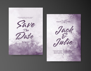 Wedding invitation with abstract watercolor background
