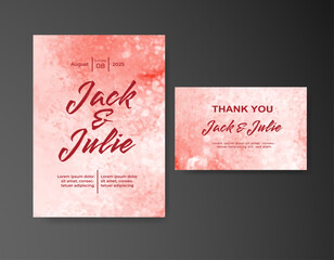 Wedding invitation with abstract watercolor background