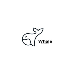  whale logo icon vector template.
