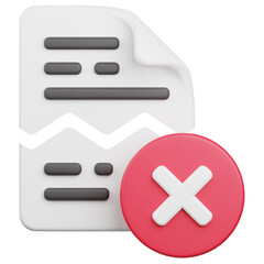 3D Render Corrupt File Icon, illustration isolated on white background, suitable for website, mobile app, print, presentation, infographic, and other projects.