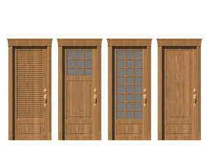 wooden door set