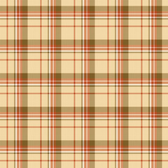 Obraz premium Seamless plaid and checkered patterns in green beige and orange for textile design. Tartan plaid pattern graphic background for a fabric print. Vector illustration.