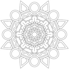 Leaf Flower Petal Coloring Mandala Art Simple Graphic Shape Vector Floral Oriental Outline Vintage Decorative Elements Pattern Illustration Islam Arabic Indian Turkish Mystic Religion Morals Lotus