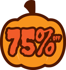 Halloween Sale 75 Percent Discount Vector Sticker Tag