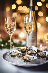 Fresh Oysters served for Romantic Dinner
