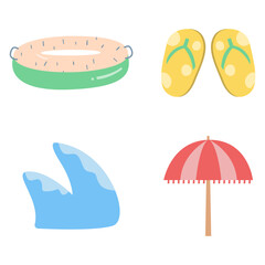 Abstract Tropical Summer Vector Illustration Set
