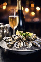 Fresh Oysters served for Romantic Dinner